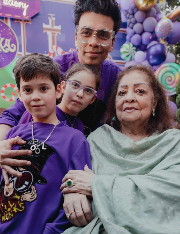 karan johar with family